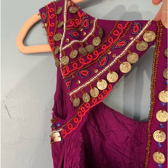 Free People Jeweled Chevron Fuchsia Dress - Picture 11 of 15